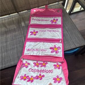 Pink Folding Cosmetic- Jewelry Make up Organizer